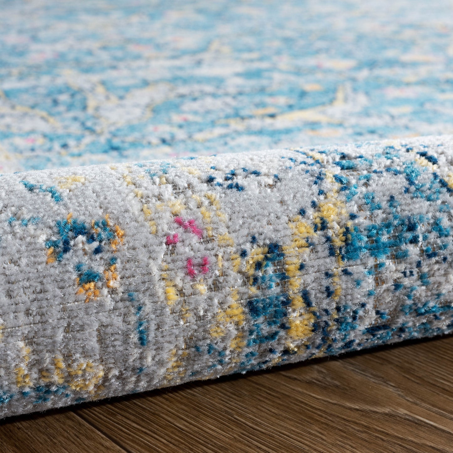 ANTIQ-81455 Classic/Traditional Machine Made Blue/Yellow Polypropylene Indoor/Outdoor Area Rugs - LR Home