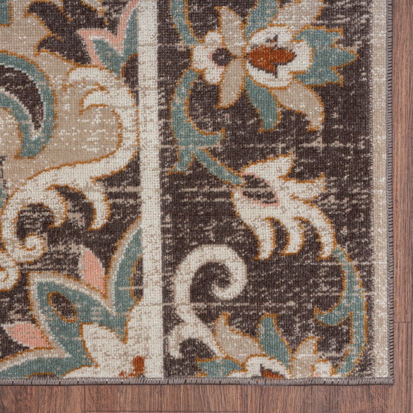 Antiquity-81462 Traditional Power-Loomed Brown Polypropylene Indoor/Outdoor Area Rug - LR Home