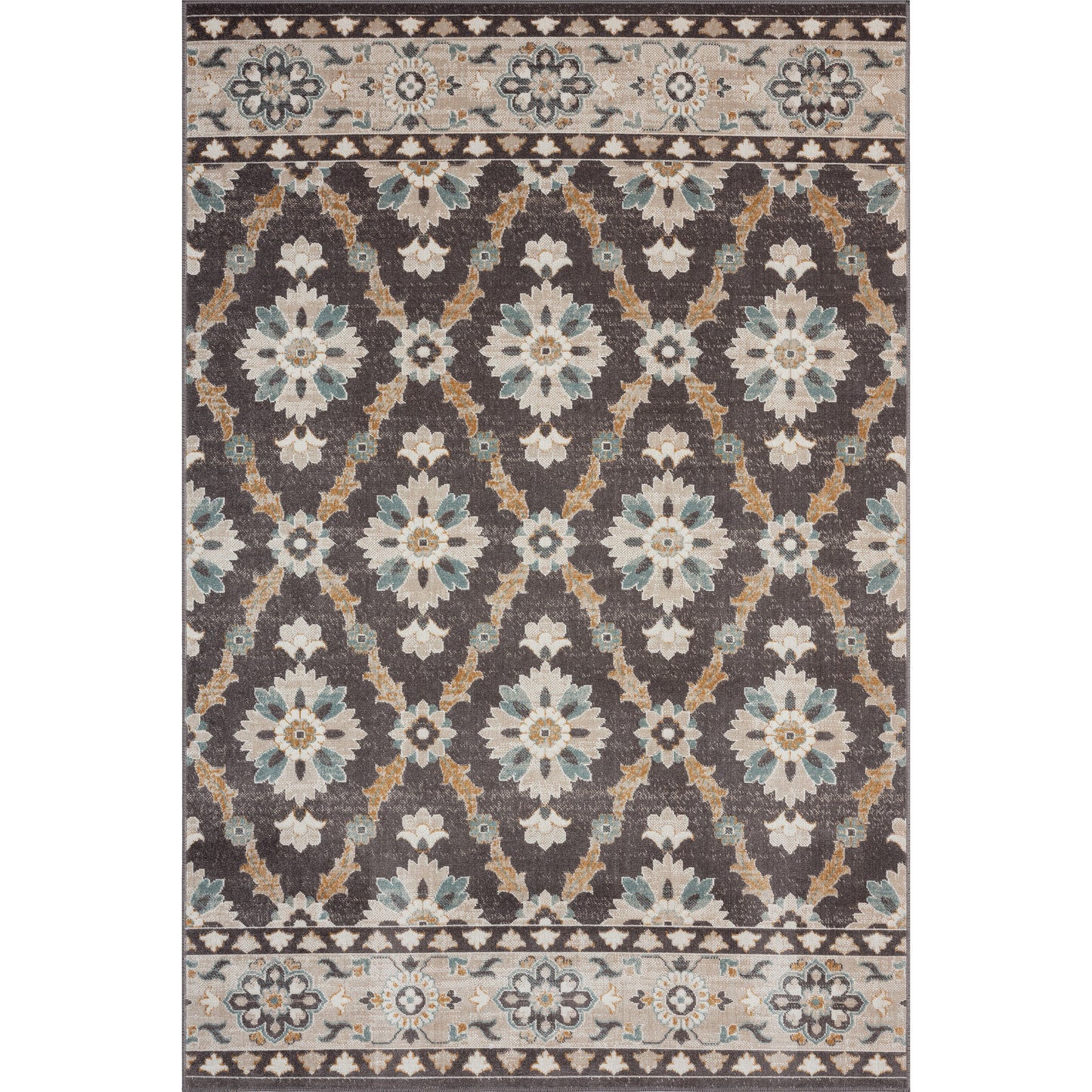 Antiquity-81463 Traditional Power-Loomed Brown/Beige Polypropylene Indoor/Outdoor Area Rug - LR Home