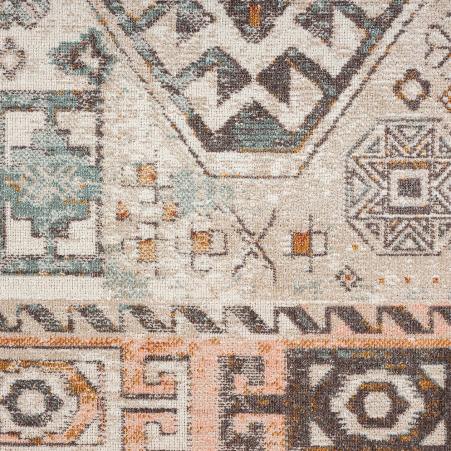 ANTIQ-81474 Southwestern Machine Made Ivory/Multi Polypropylene Indoor/Outdoor Area Rugs - LR Home