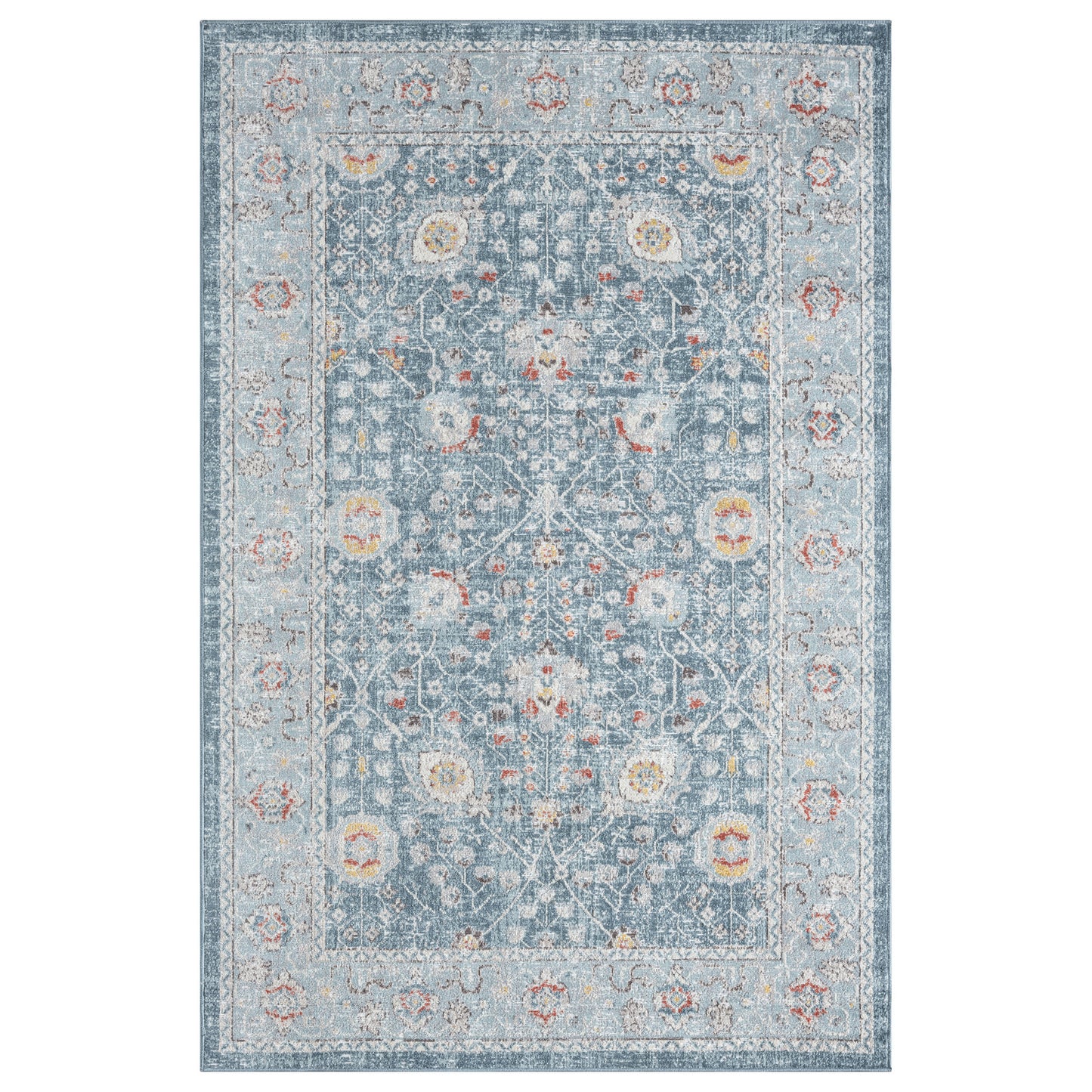 Antiquity-82598 Traditional Power-Loomed Blue Polypropylene Indoor/Outdoor Area Rug - LR Home