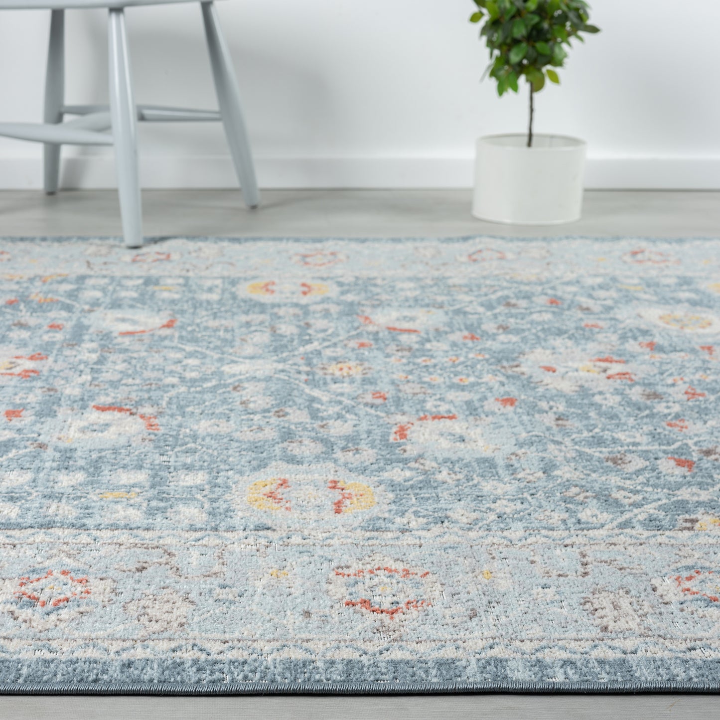 ANTIQ-81452 Classic/Traditional Machine Made Blue Polypropylene Indoor/Outdoor Area Rugs - LR Home