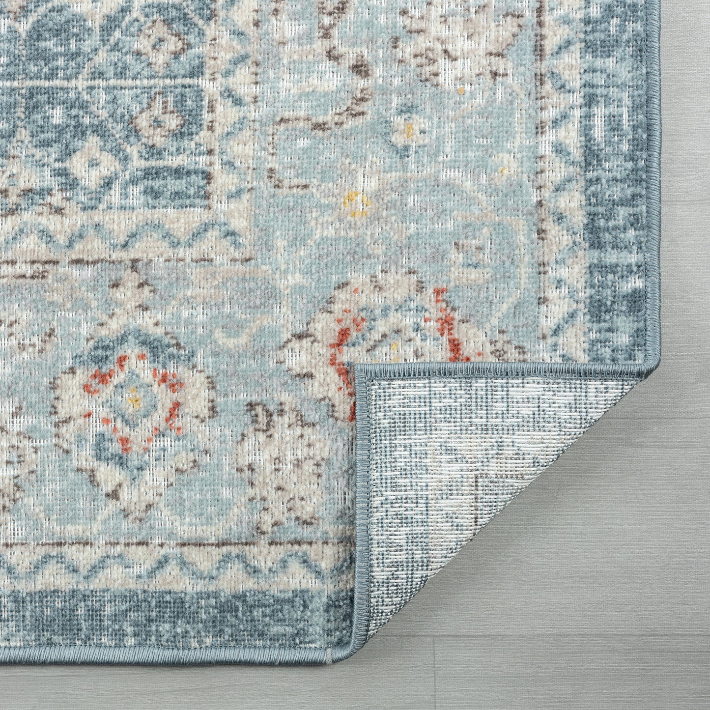ANTIQ-81452 Classic/Traditional Machine Made Blue Polypropylene Indoor/Outdoor Area Rugs - LR Home