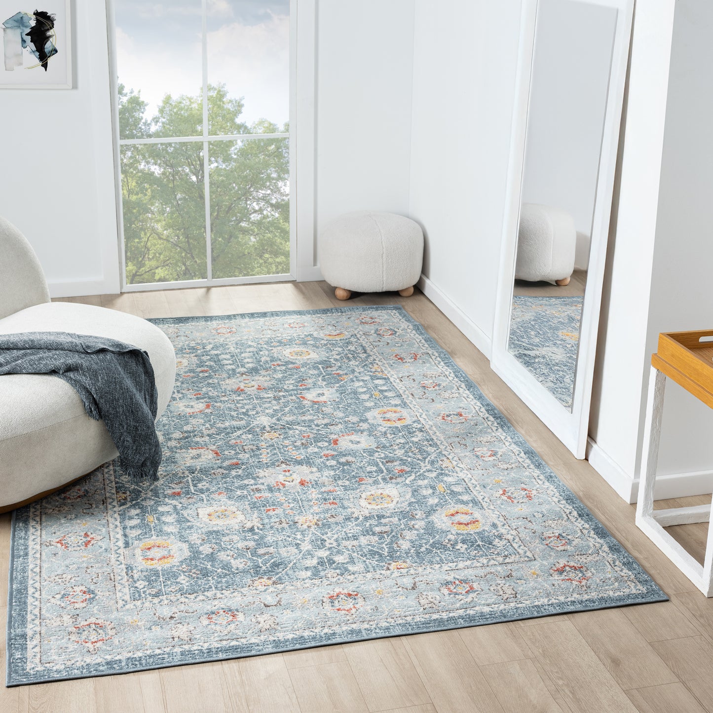 Antiquity-82598 Traditional Power-Loomed Blue Polypropylene Indoor/Outdoor Area Rug - LR Home