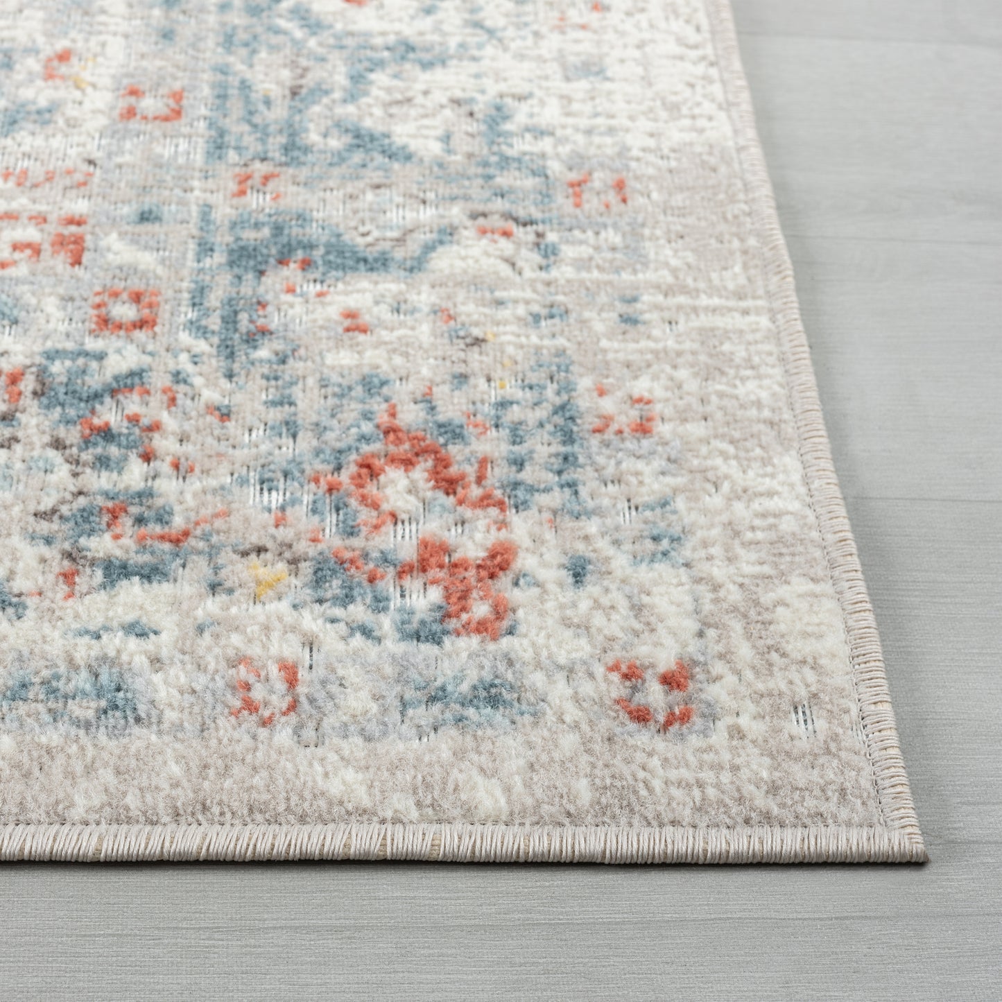 Antiquity-82599 Contemporary Power-Loomed Blue/Rust Polypropylene Indoor/Outdoor Area Rug - LR Home