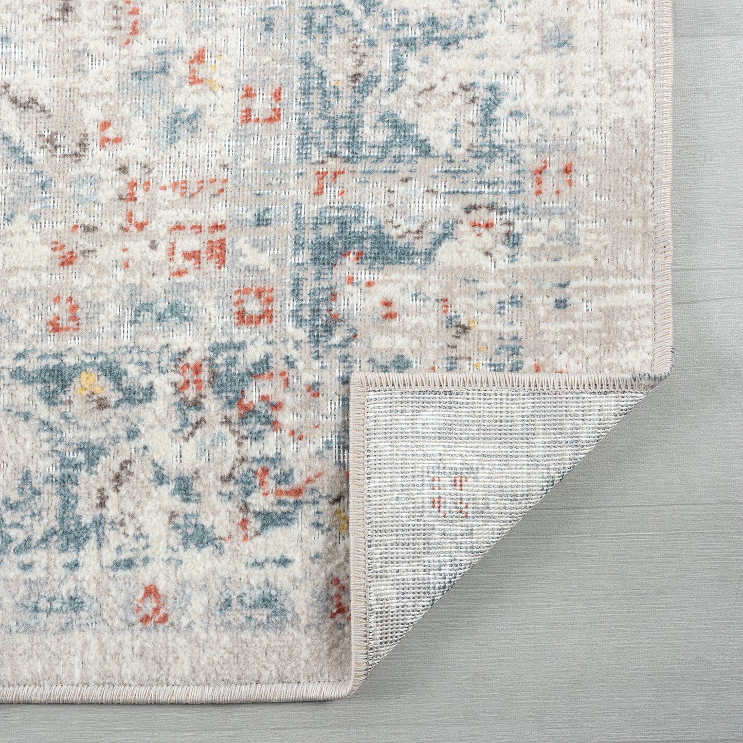 Antiquity-82599 Contemporary Power-Loomed Blue/Rust Polypropylene Indoor/Outdoor Area Rug - LR Home