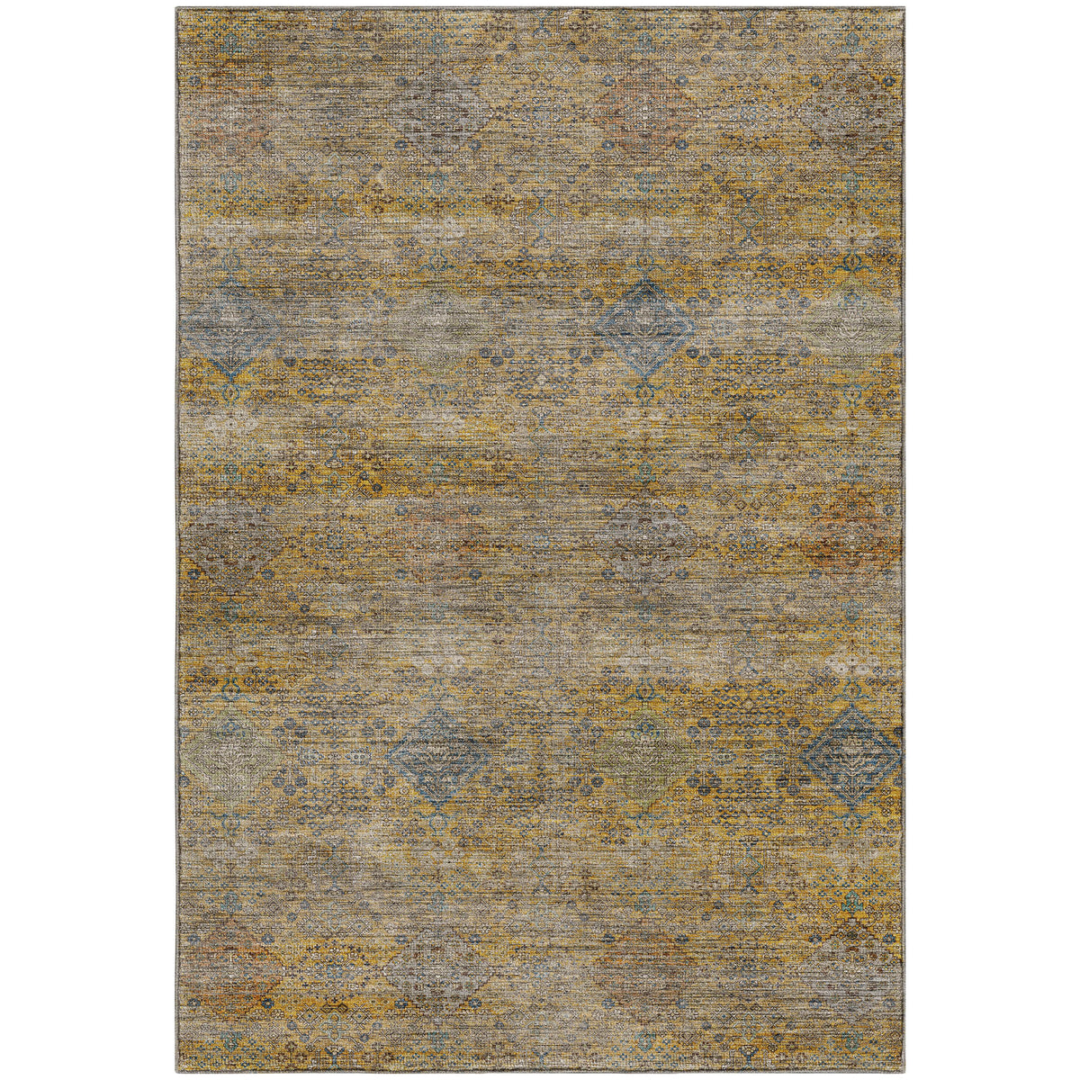Machine Washable Aristo AR1 Gold Rug