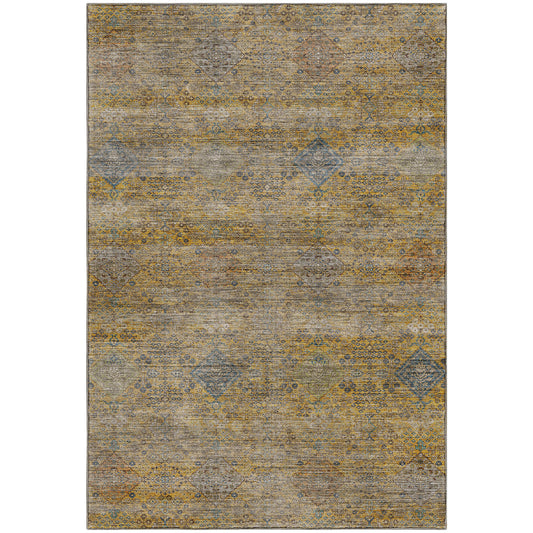 Machine Washable Aristo AR1 Gold Rug