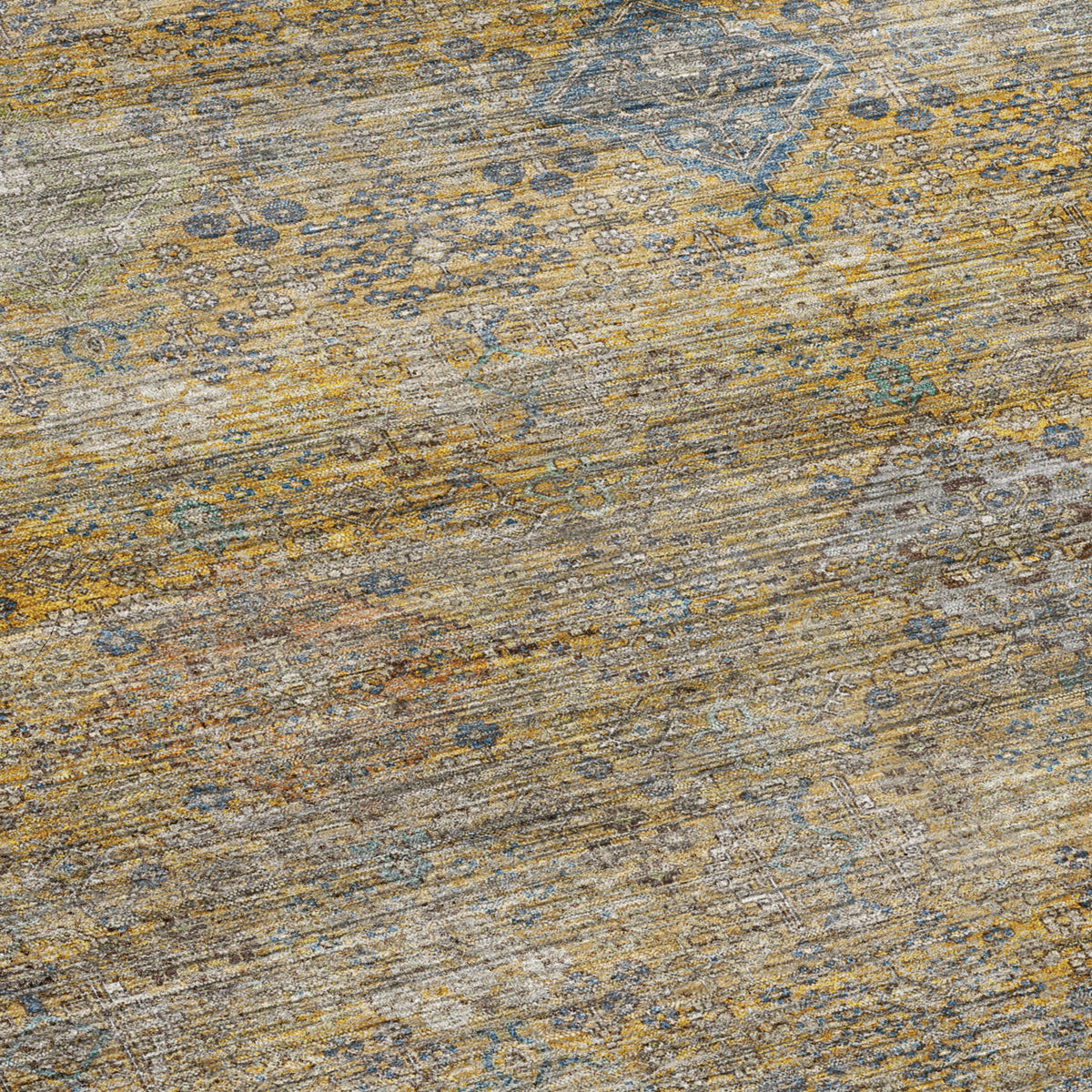 Machine Washable Aristo AR1 Gold Rug
