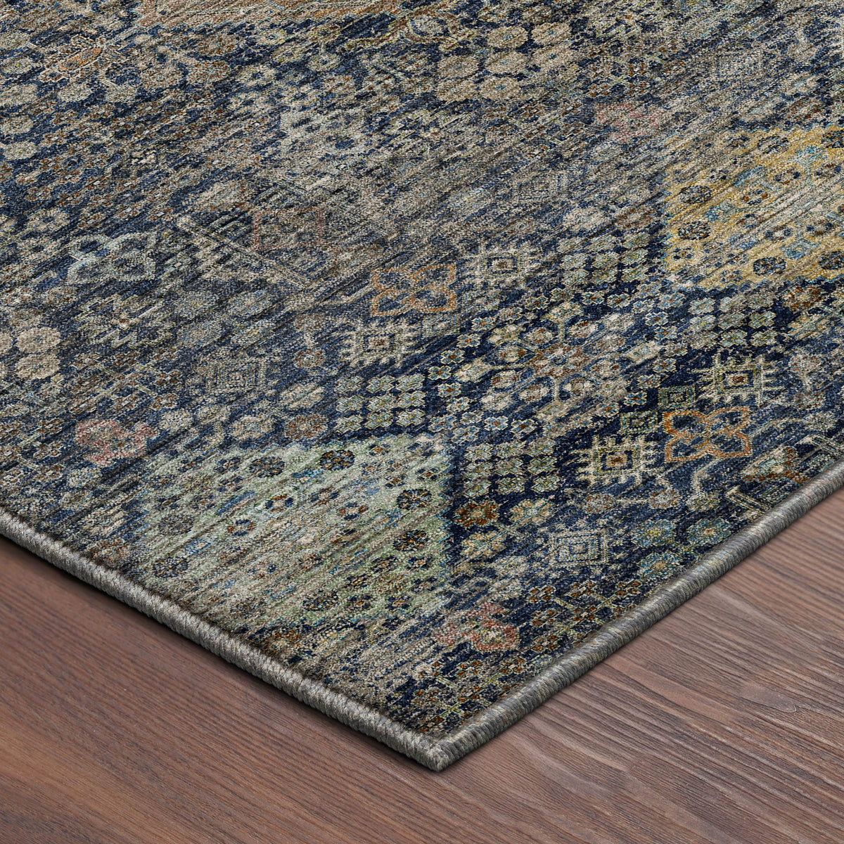 Machine Washable Aristo AR1 Navy Rug