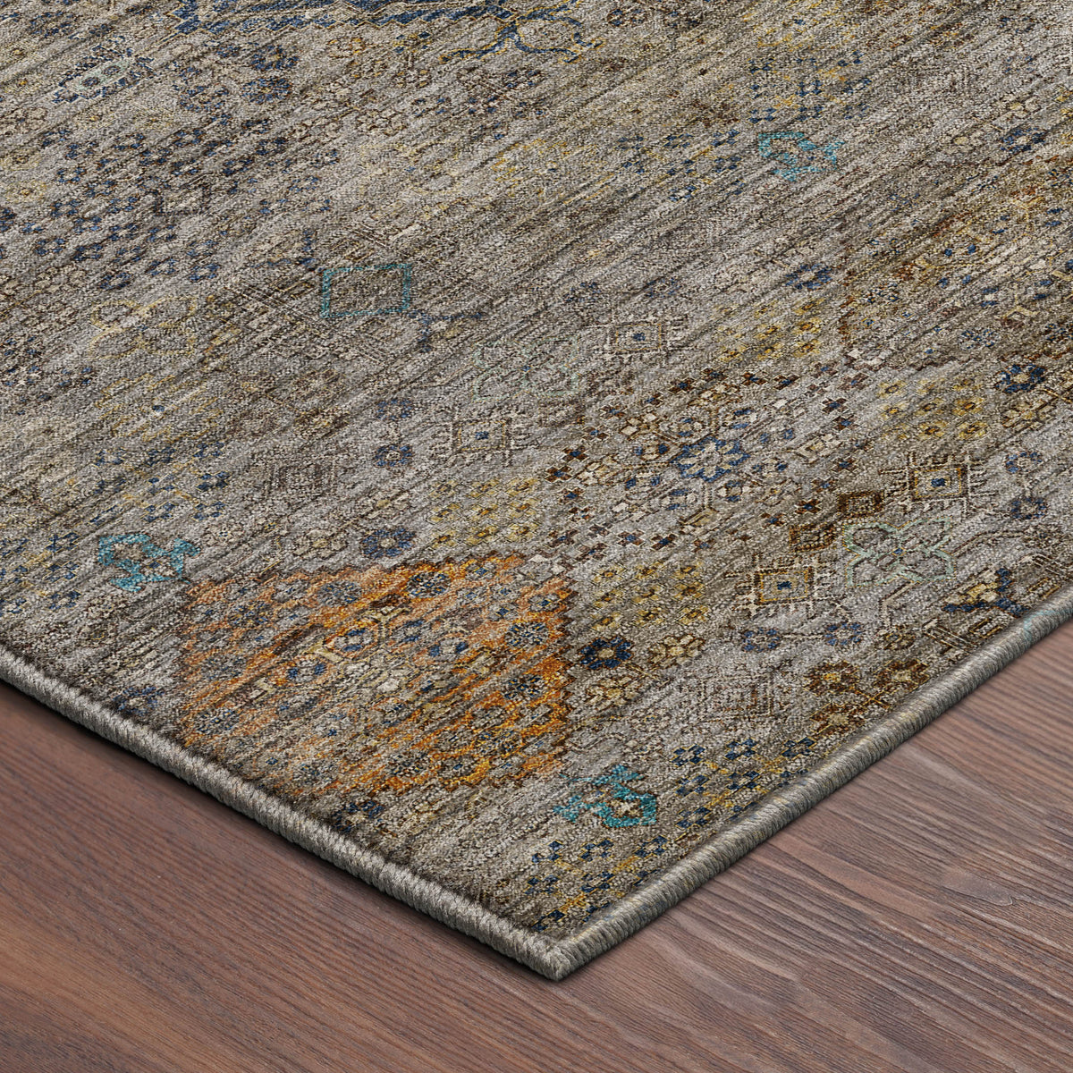 Machine Washable Aristo AR1 Pewter Rug
