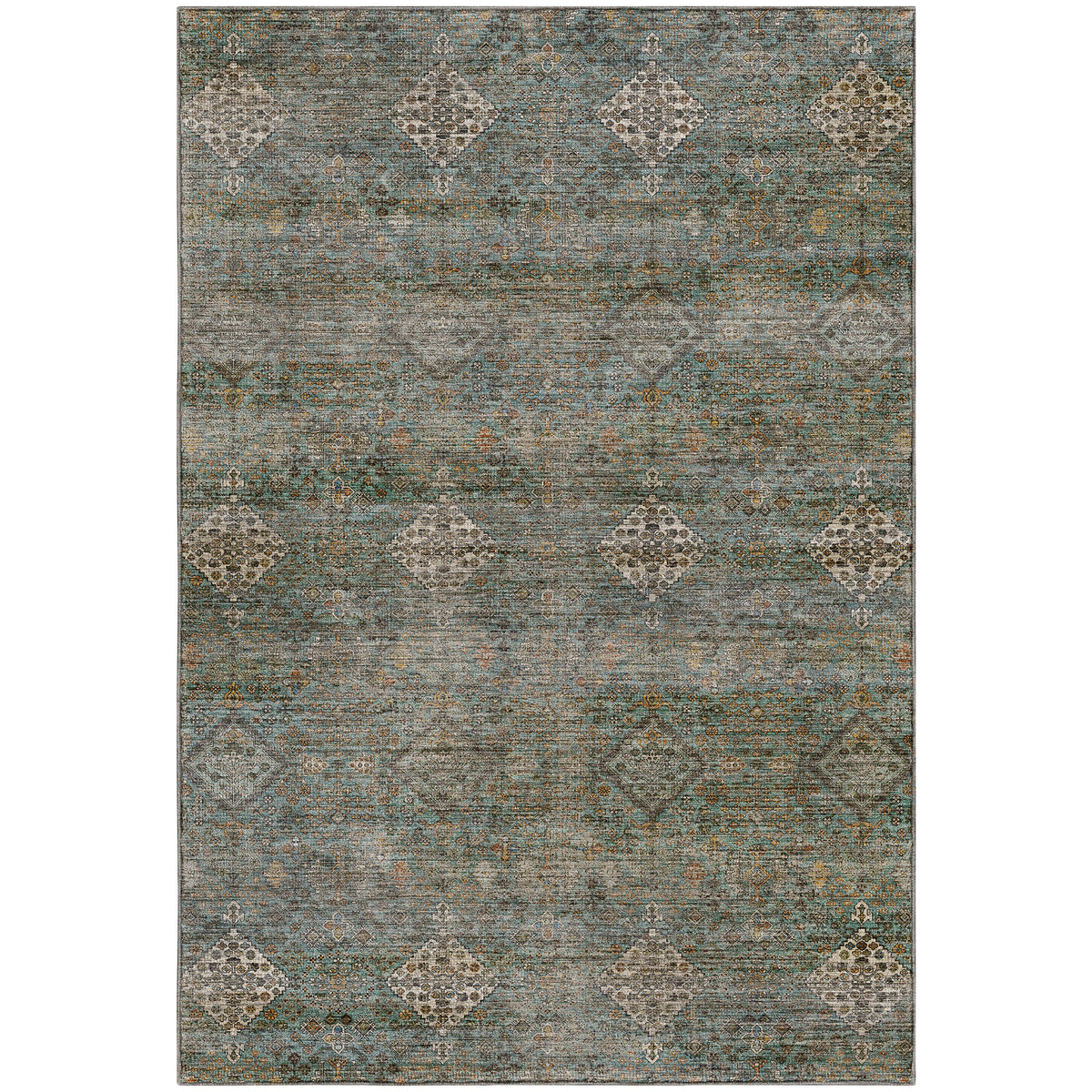 Machine Washable Aristo AR1 Teal Rug
