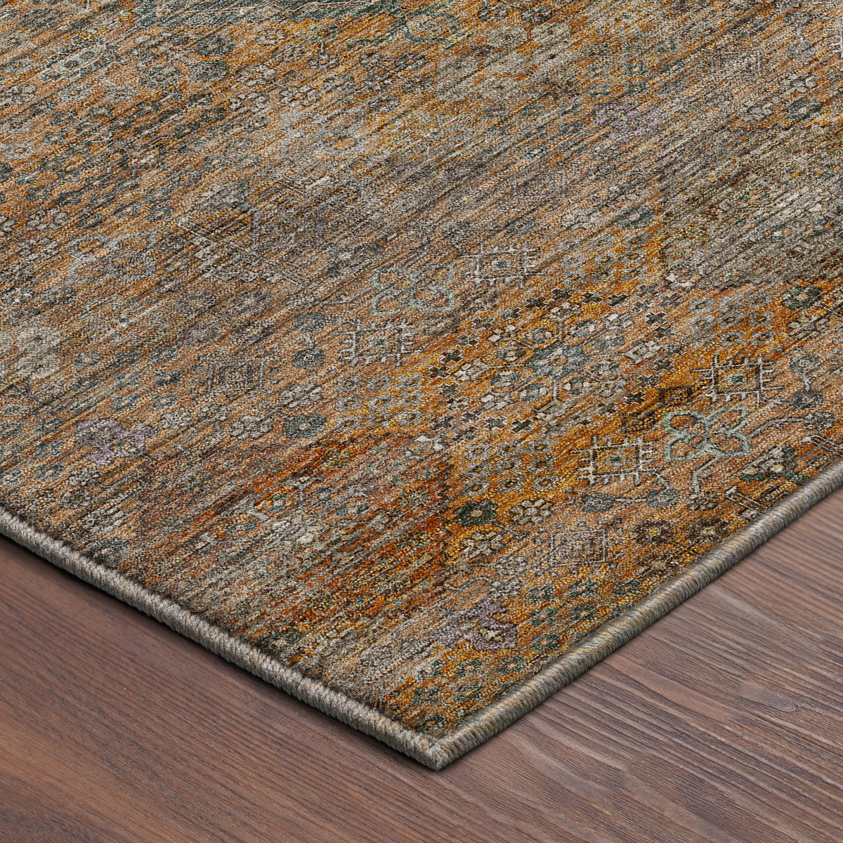 Machine Washable Aristo AR1 Terracotta Rug
