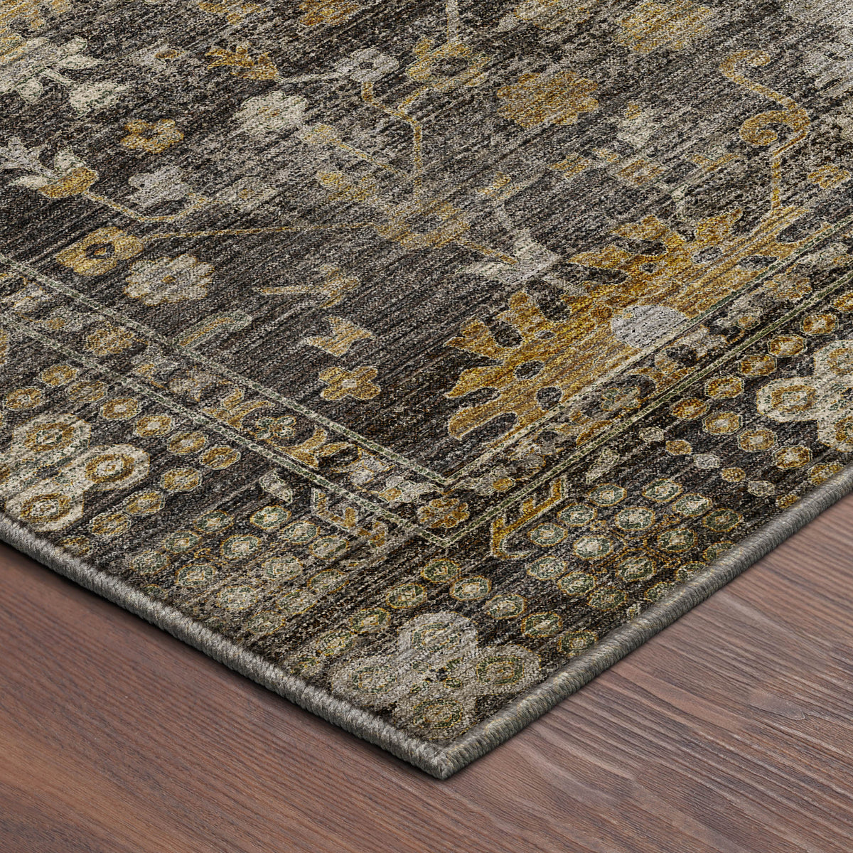 Machine Washable Aristo AR2 Charcoal Rug