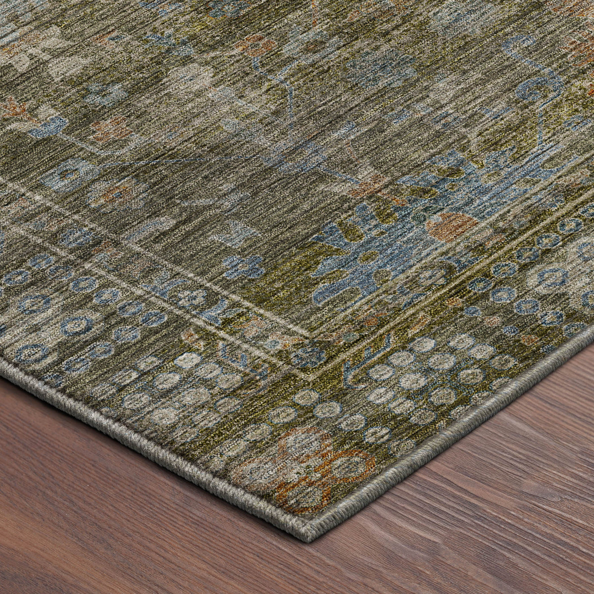 Machine Washable Aristo AR2 Olive Rug