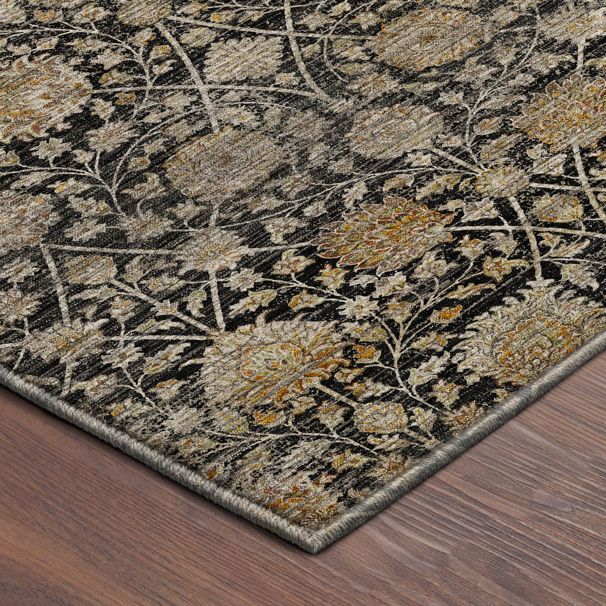 Machine Washable Aristo AR3 Black Rug