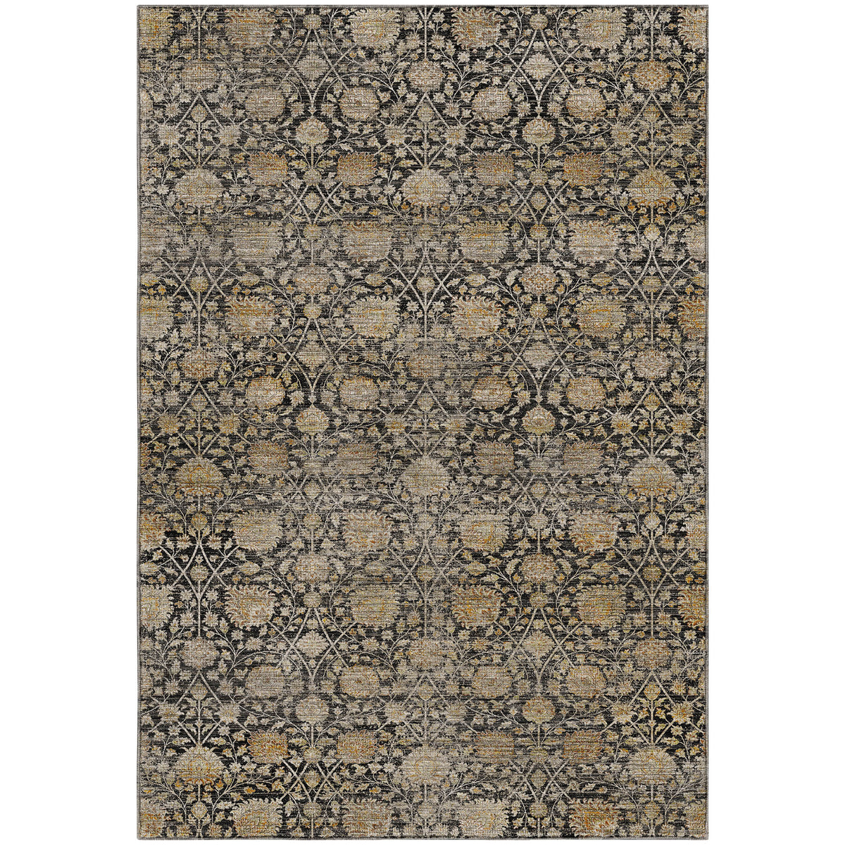 Machine Washable Aristo AR3 Black Rug