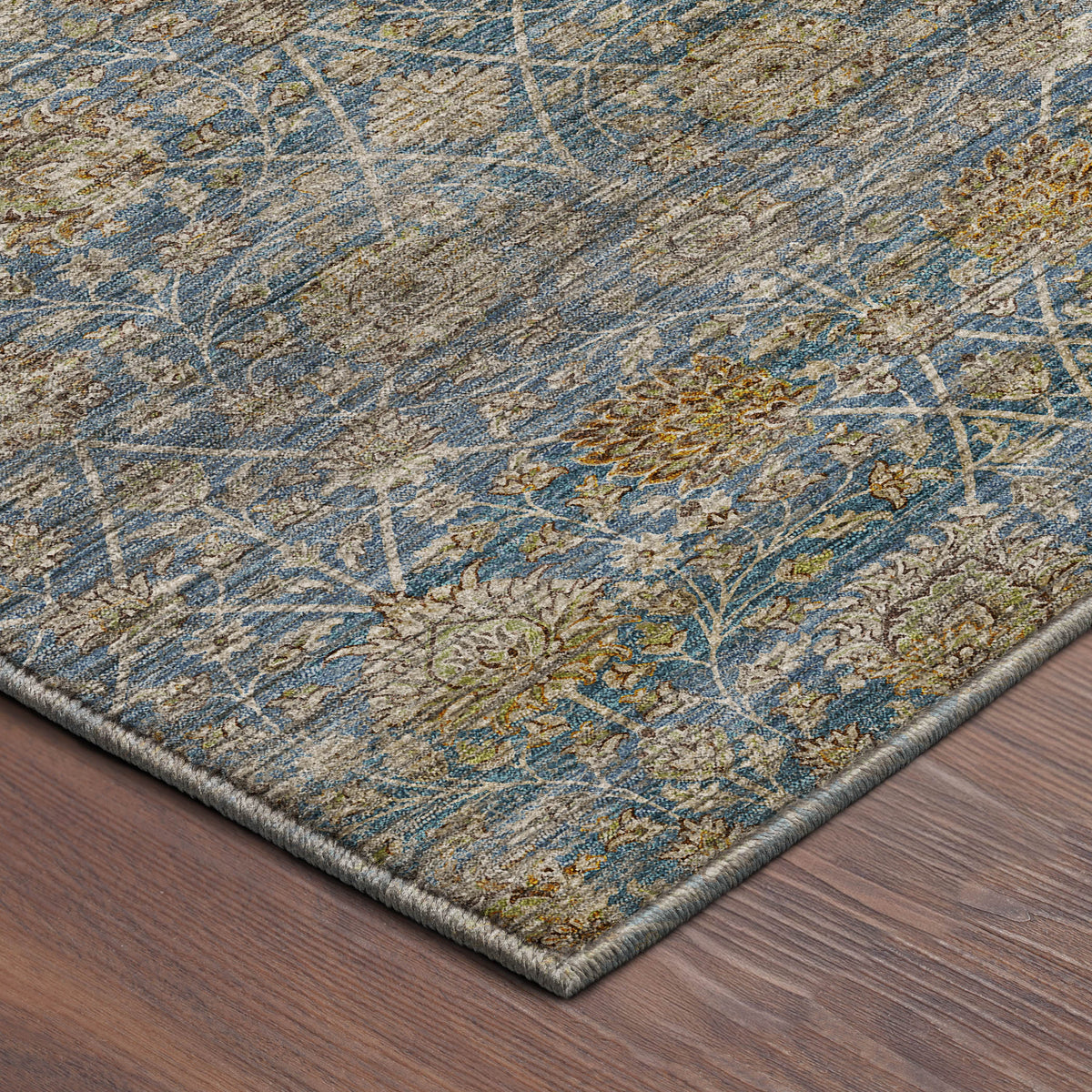 Machine Washable Aristo AR3 Blue Rug