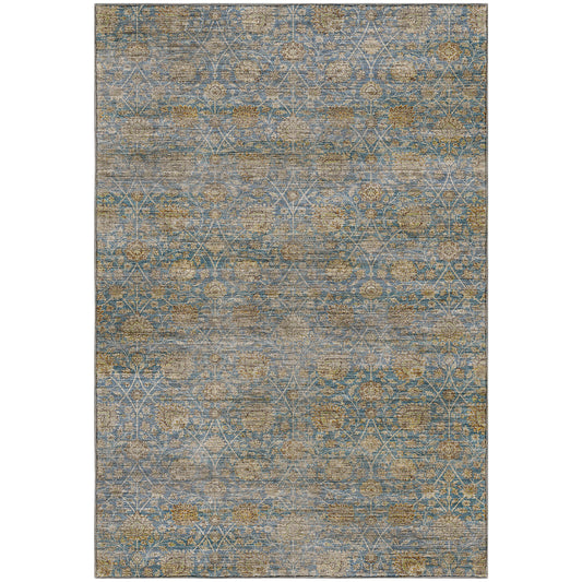 Machine Washable Aristo AR3 Blue Rug