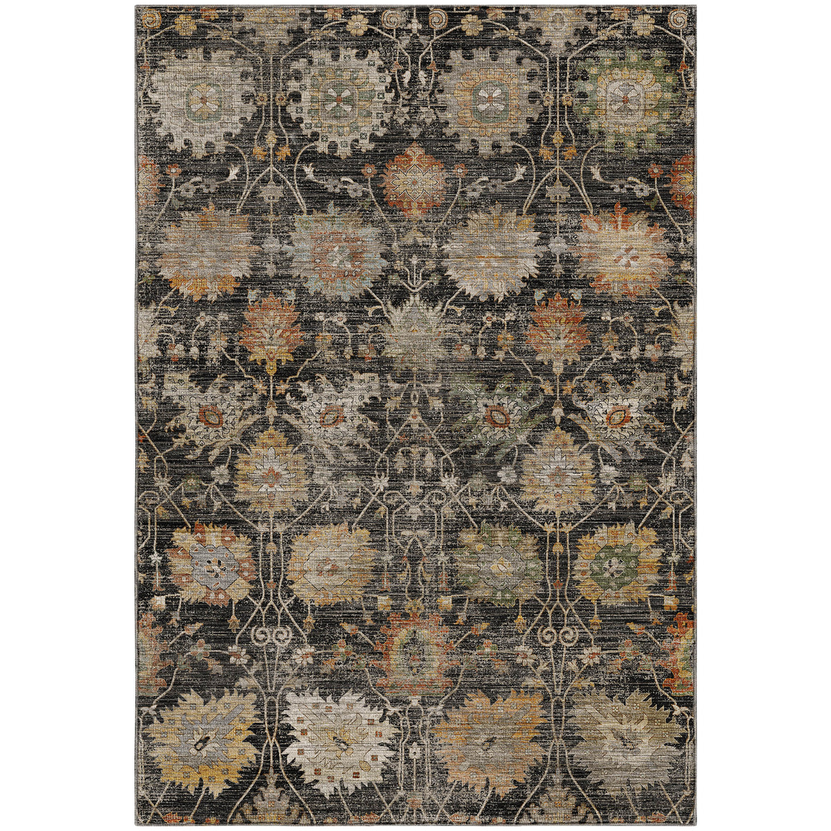 Machine Washable Aristo AR6 Black Rug