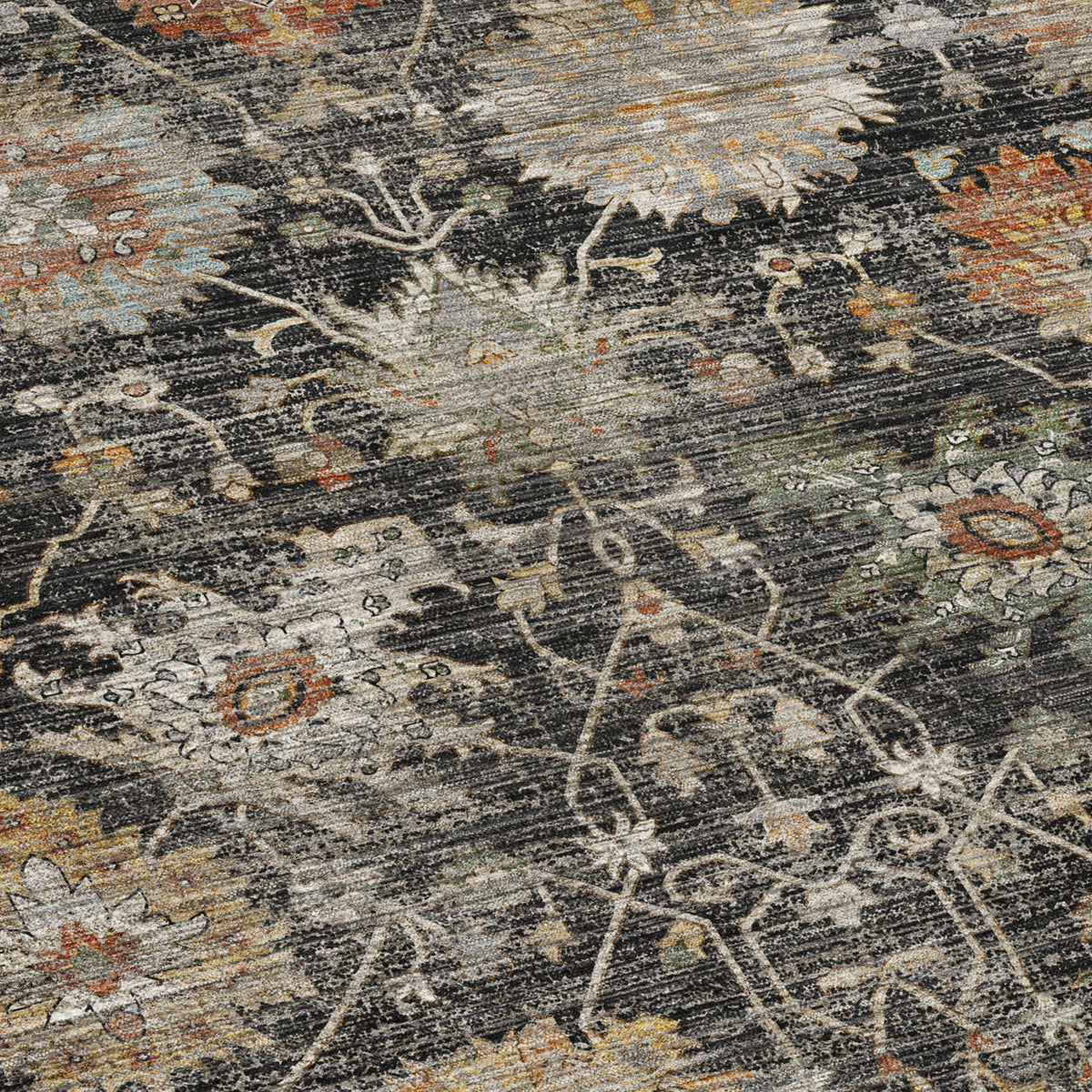 Machine Washable Aristo AR6 Black Rug