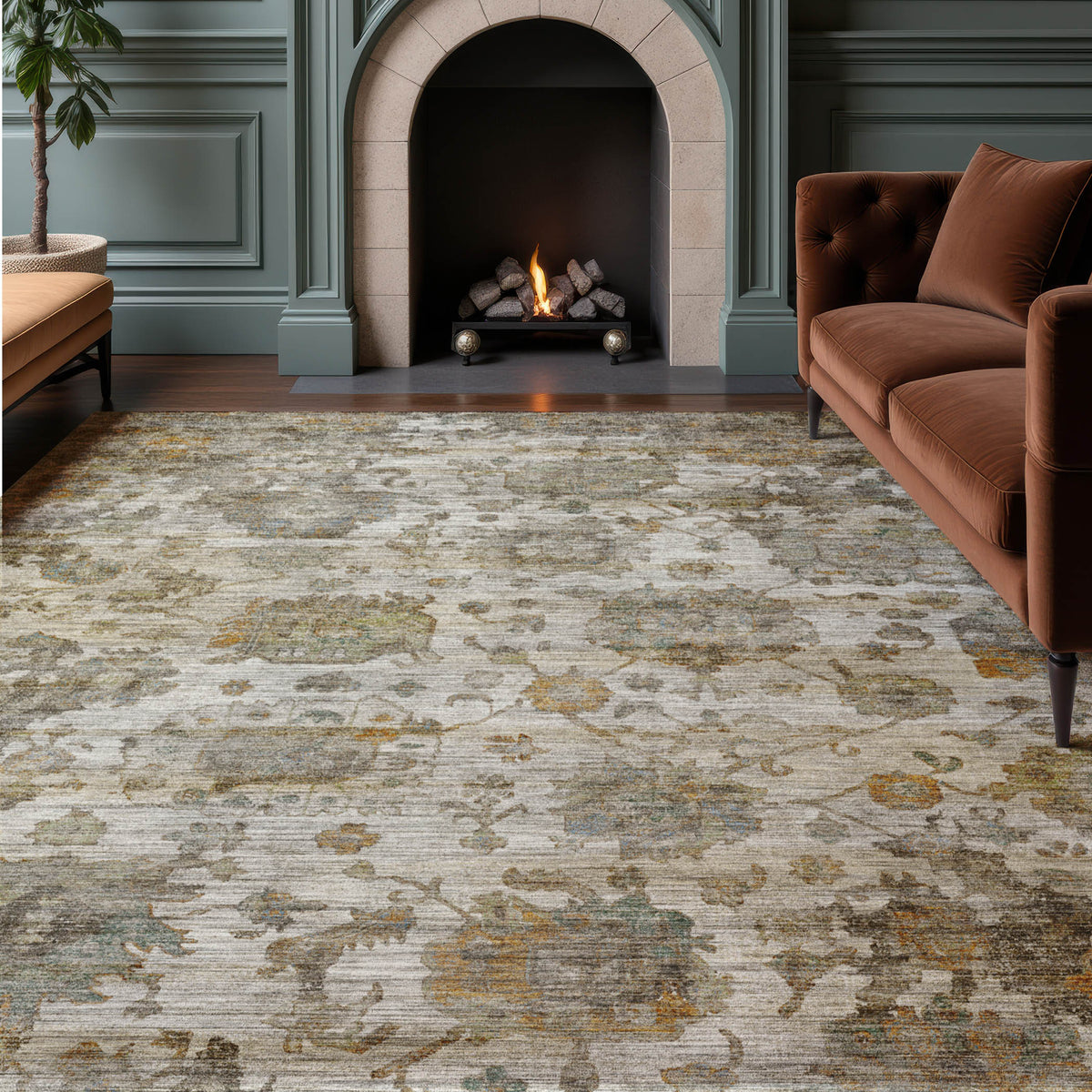 Machine Washable Aristo AR7 Ivory Rug