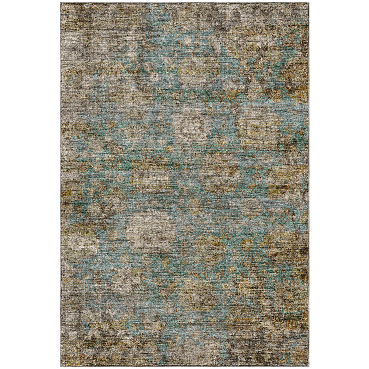 Machine Washable Aristo AR7 Teal Rug