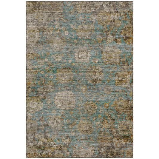 Machine Washable Aristo AR7 Teal Rug