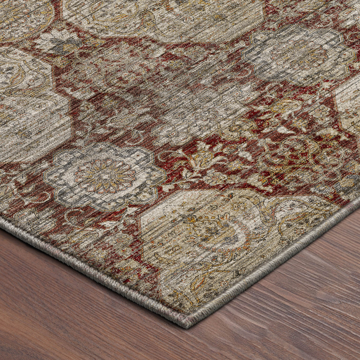 Machine Washable Aristo AR8 Burgundy Rug