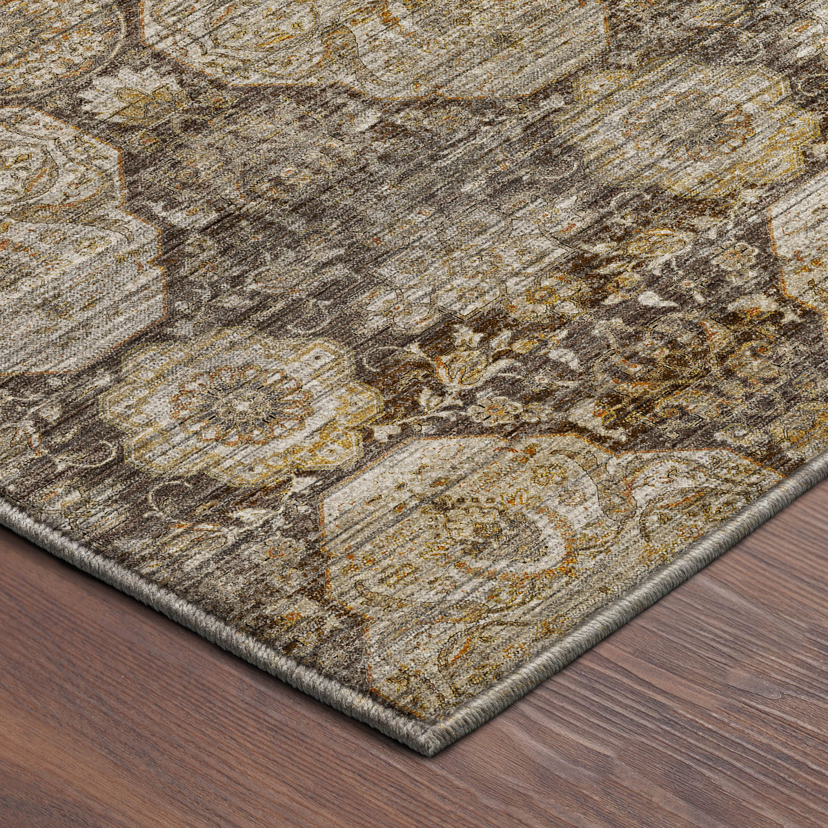 Machine Washable Aristo AR8 Coffee Rug