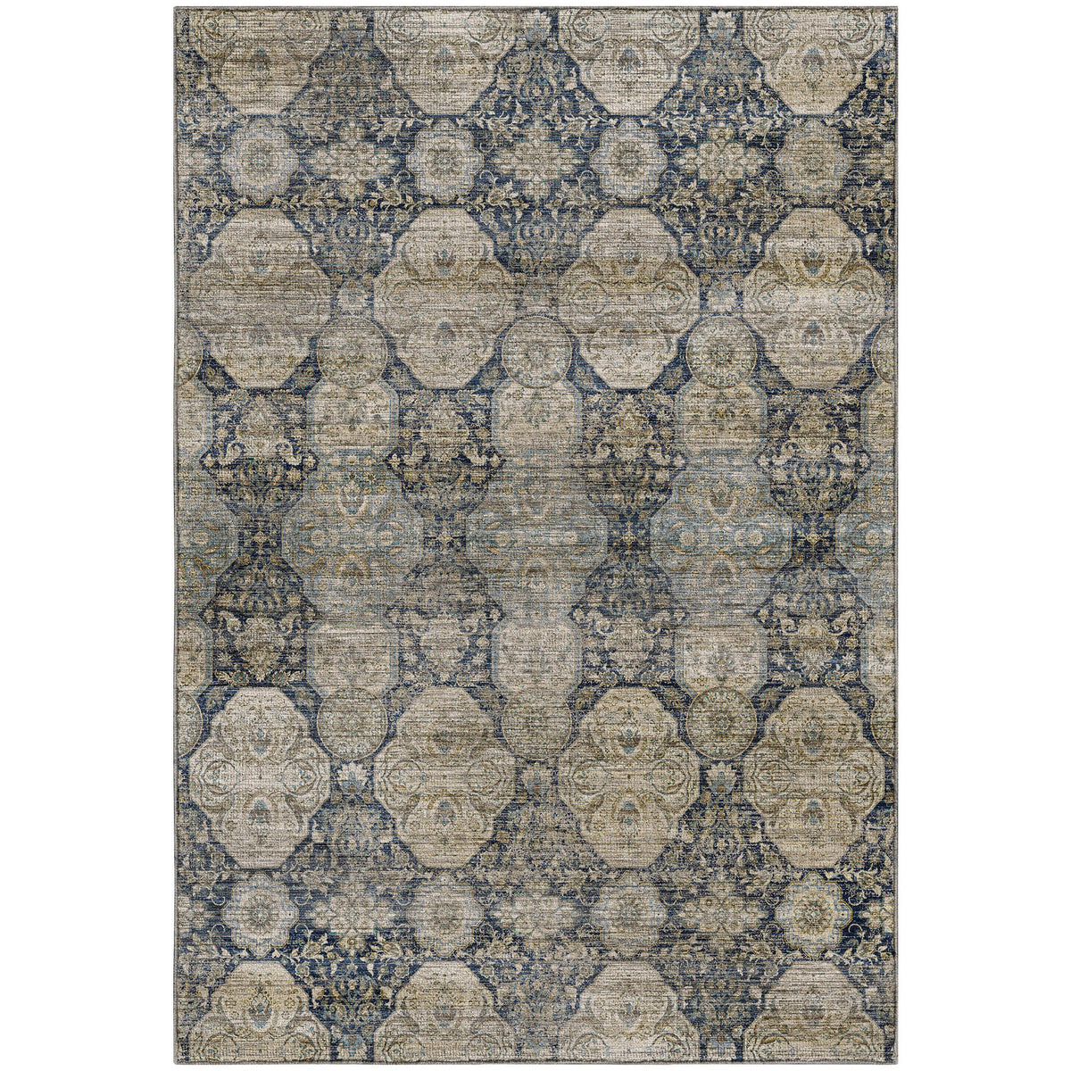 Machine Washable Aristo AR8 Navy Rug