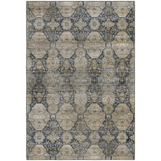Machine Washable Aristo AR8 Navy Rug