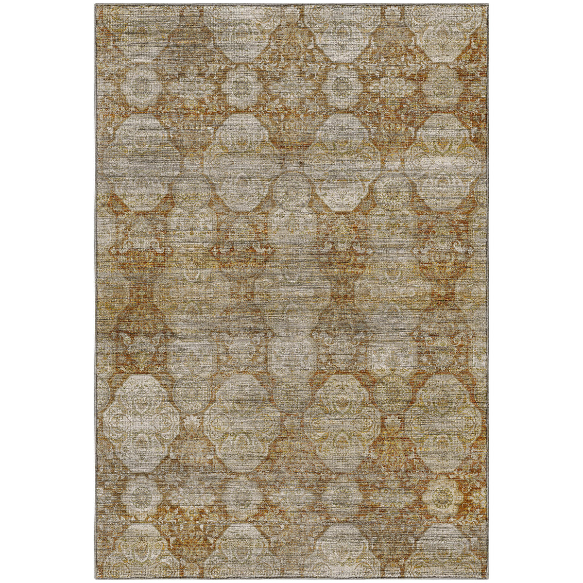 Machine Washable Aristo AR8 Terracotta Rug