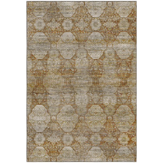 Machine Washable Aristo AR8 Terracotta Rug