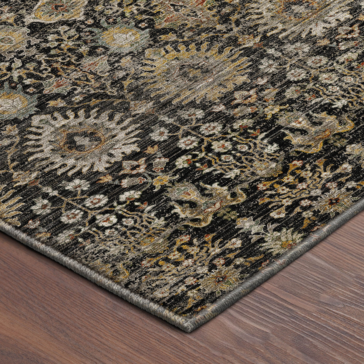 Machine Washable Aristo AR9 Black Rug