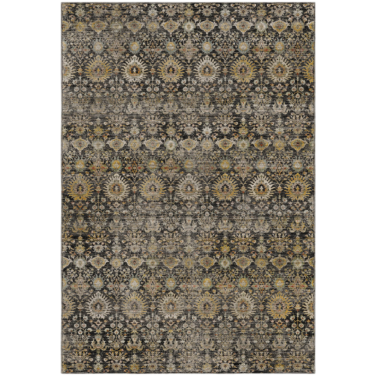 Machine Washable Aristo AR9 Black Rug