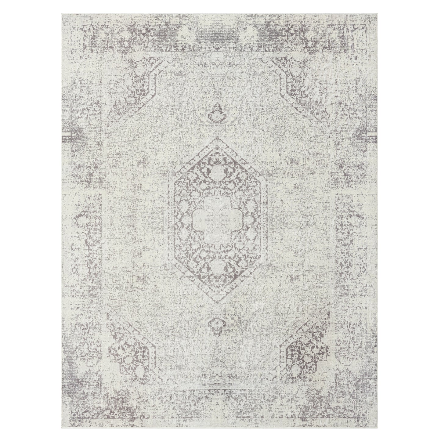 Aria-82422 Transitional Power-Loomed Gray Latex Indoor Area Rug - LR Home
