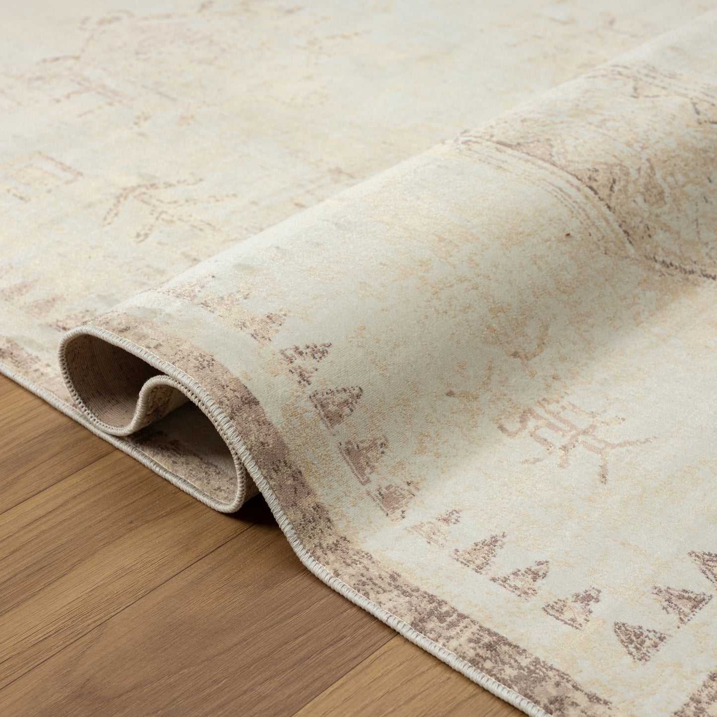 Aria-82423 Transitional Power-Loomed Beige Latex Indoor Area Rug - LR Home