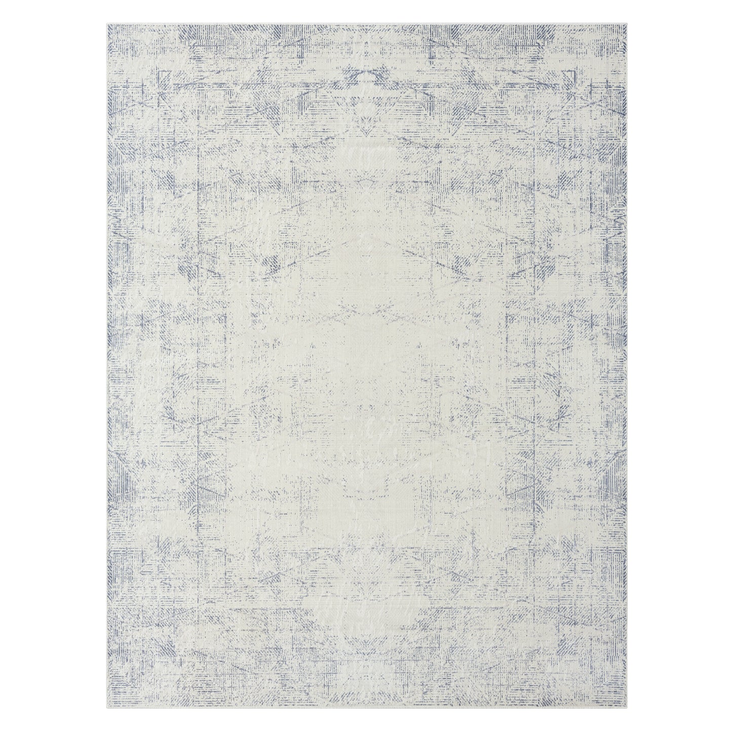 Aria-82424 Modern Power-Loomed Blue/Gray Latex Indoor Area Rug - LR Home