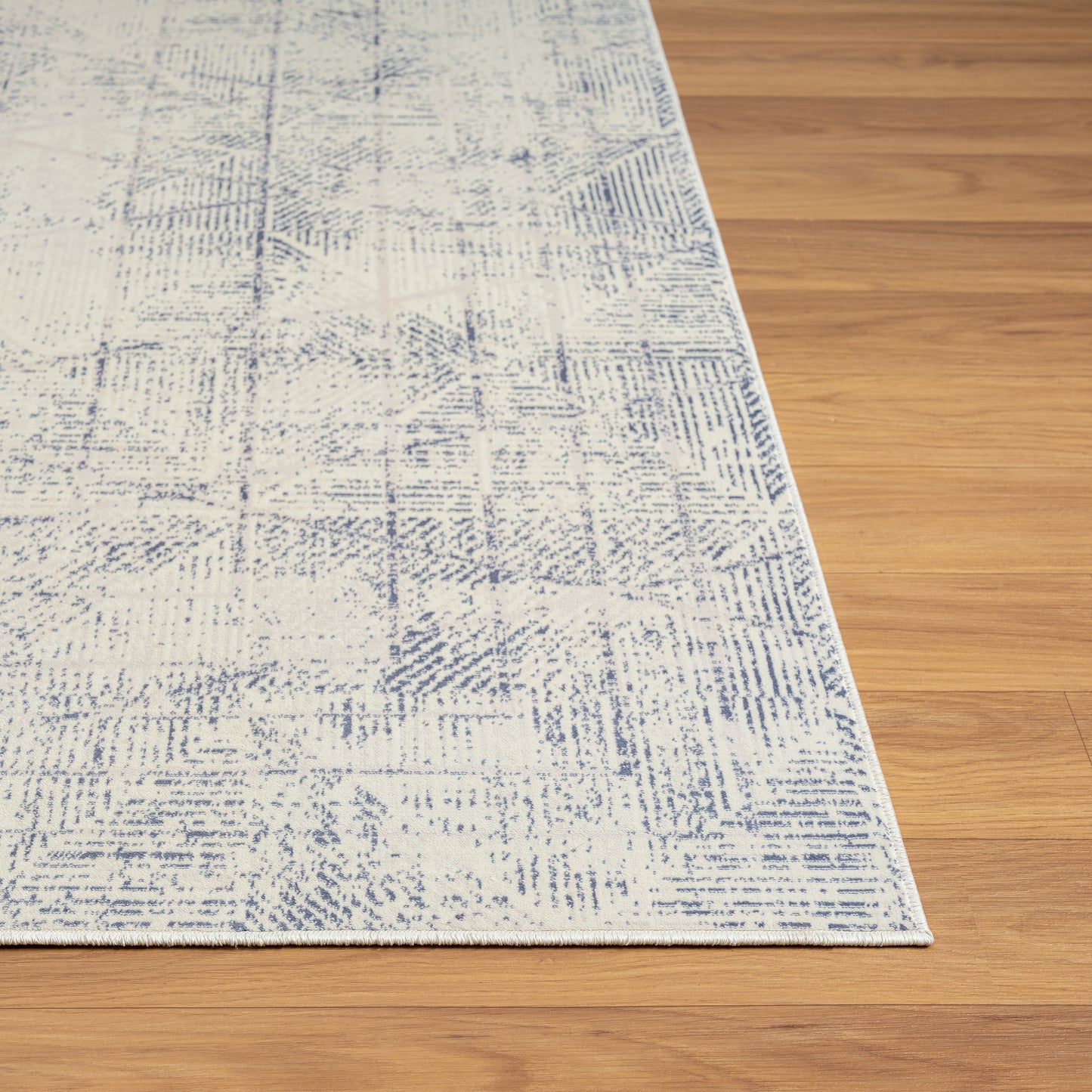 Aria-82424 Modern Power-Loomed Blue/Gray Latex Indoor Area Rug - LR Home