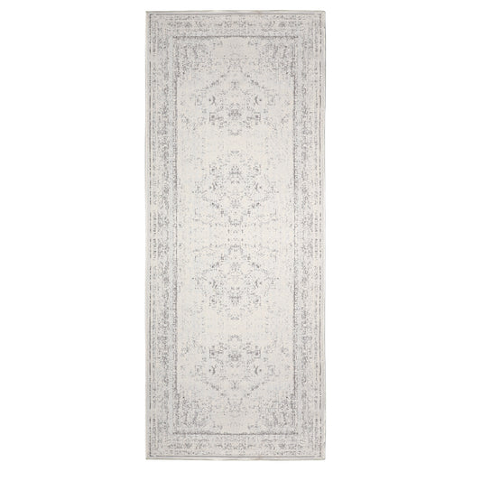 Gray Contemporary Contemporary Water-Repellent, Washable Runner Rug - Silo view