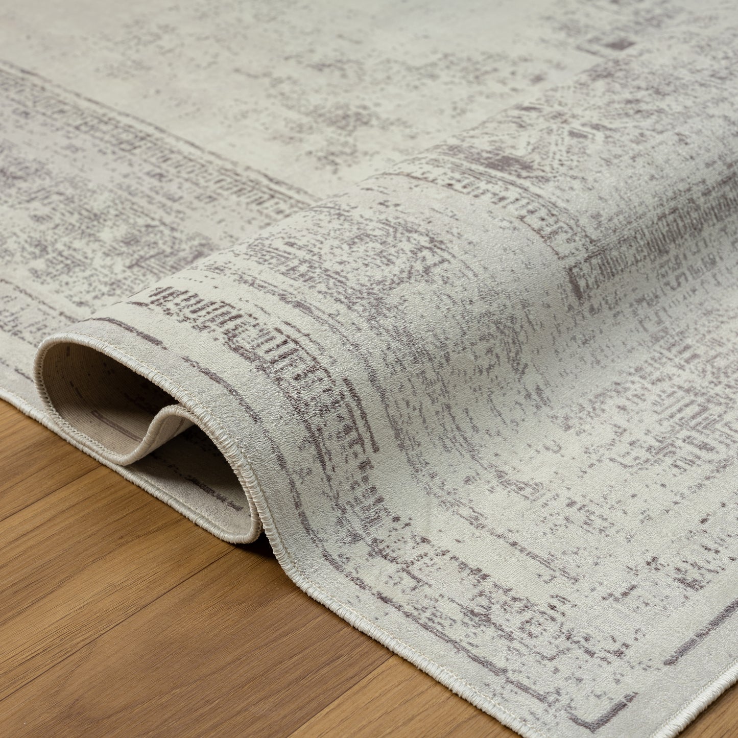 ARIAC-82426 Transitional/Casual Machine Made Gray Polyester, Non-Skid Backing Indoor Area Rugs - LR Home