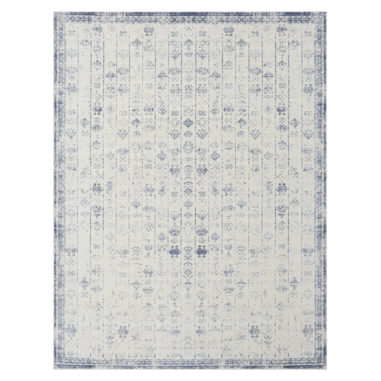 Aria-82427 Transitional Power-Loomed Blue/Gray Latex Indoor Area Rug - LR Home