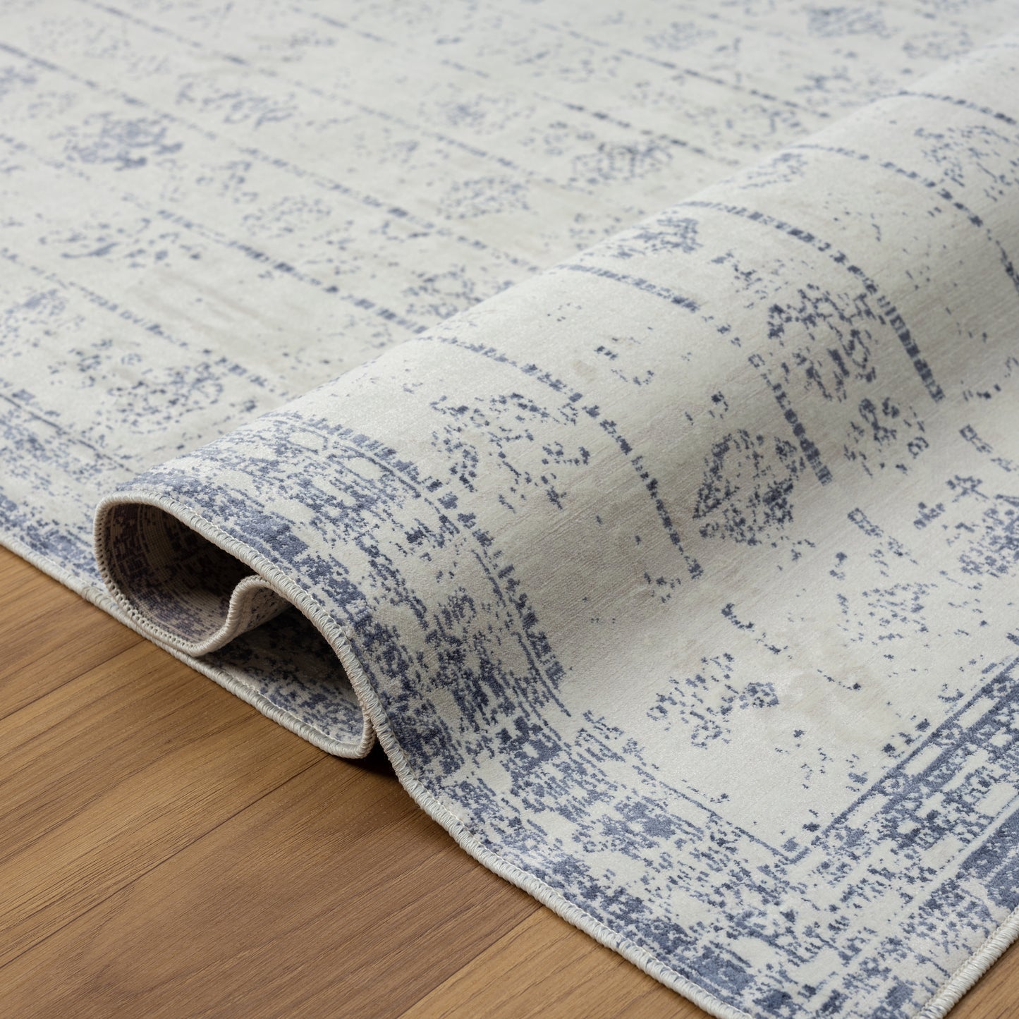 Aria-82427 Transitional Power-Loomed Blue/Gray Latex Indoor Area Rug - LR Home