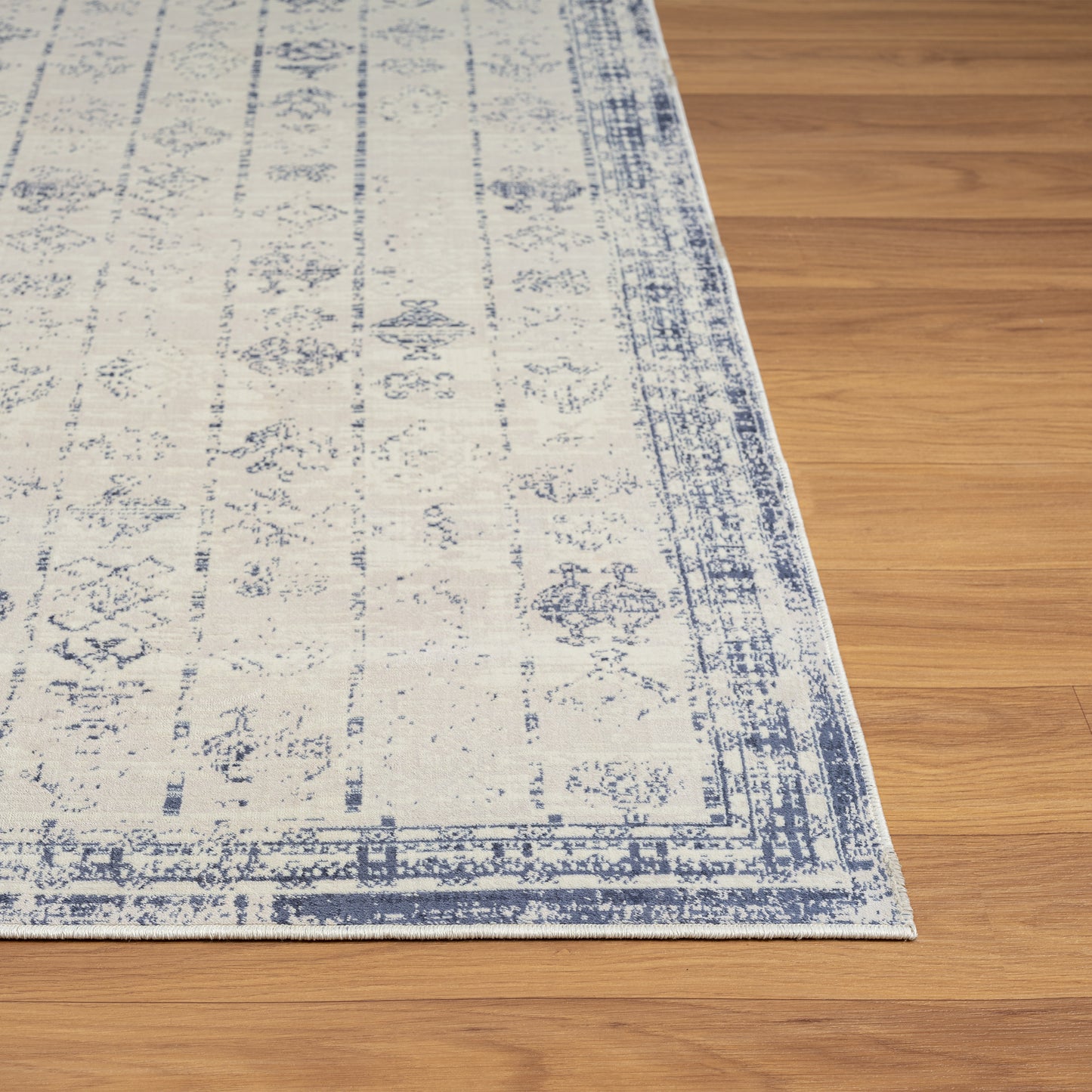 Aria-82427 Transitional Power-Loomed Blue/Gray Latex Indoor Area Rug - LR Home