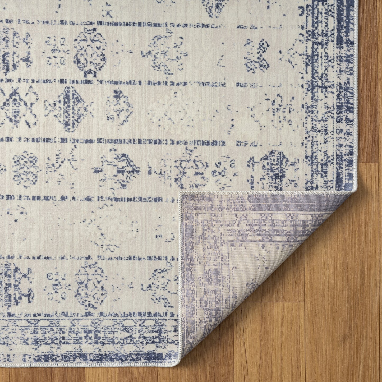 Aria-82427 Transitional Power-Loomed Blue/Gray Latex Indoor Area Rug - LR Home