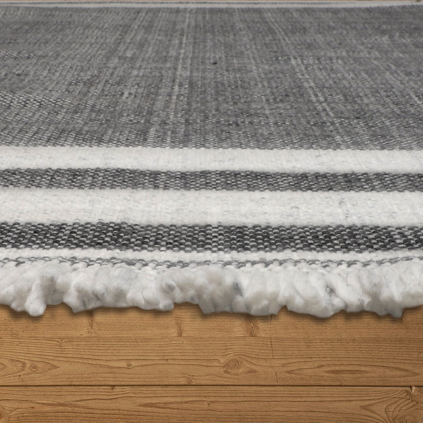 Asbury-82373 Farmhouse Hand-Woven Charcoal Self-Backed Indoor/Outdoor Area Rug - LR Home