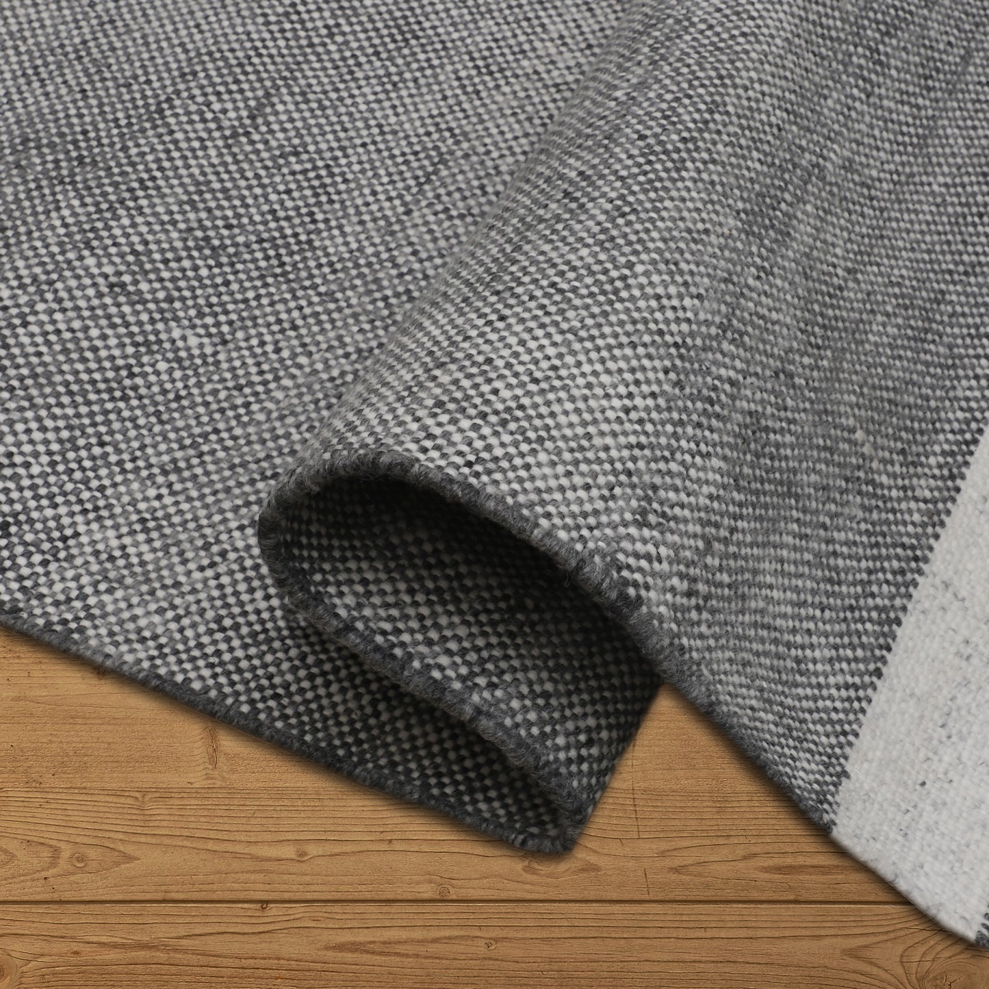 Asbury-82373 Farmhouse Hand-Woven Charcoal Self-Backed Indoor/Outdoor Area Rug - LR Home