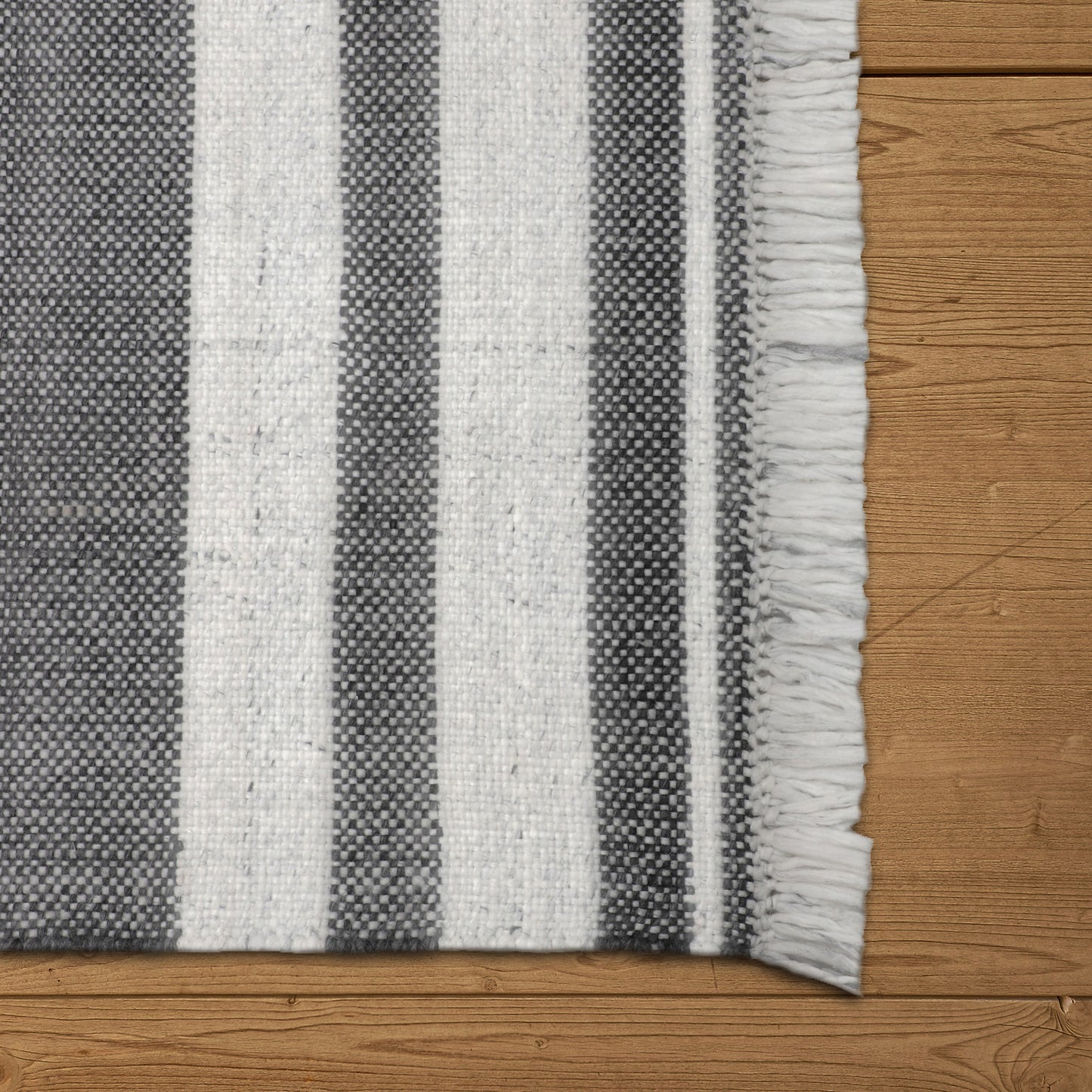 Asbury-82373 Farmhouse Hand-Woven Charcoal Self-Backed Indoor/Outdoor Area Rug - LR Home