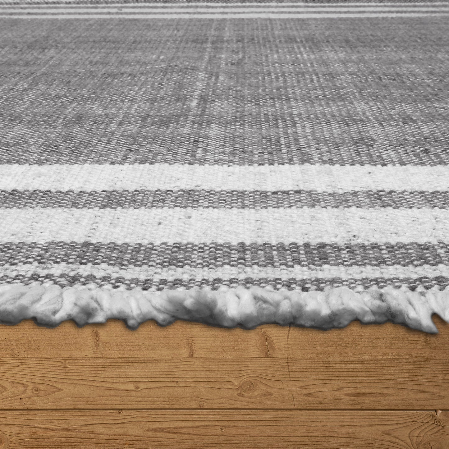 Asbury-82374 Farmhouse Hand-Woven Light Gray Self-Backed Indoor/Outdoor Area Rug - LR Home